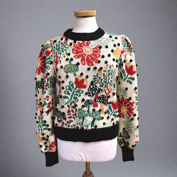 FARM Rio multi-color Mushroom Forest sweater, size S - Picture 1 of 4